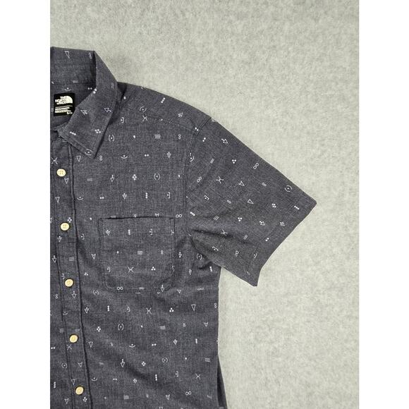 The North Face Shirt Mens Size Small Charcoal Gray Short Sleeve Button Down - Picture 6 of 16